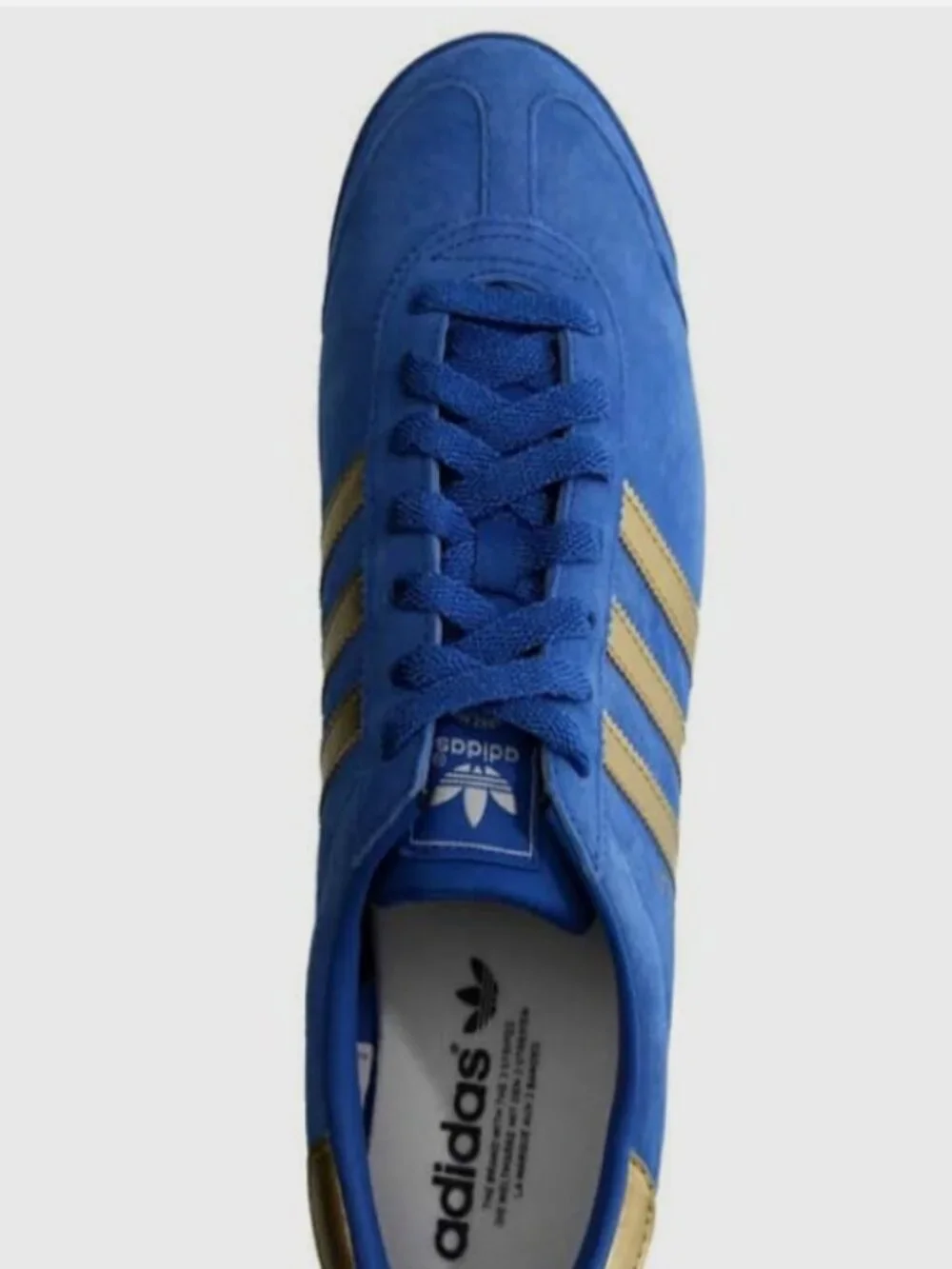 Very Rare Vintage Adidas Samoa Azul Blue Gold mens size 14 US 13.5 UK 49 1/3 EUR